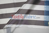 Stripe Satin Charmeuse Polyester Fabric - 2" Stripe, Multiple Colors, 58/60" Width (1 Yard)