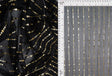 Metallic Pleated Knit Fabric Black
