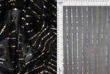 Metallic Pleated Knit Fabric Black