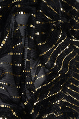 Metallic Pleated Knit Fabric Black