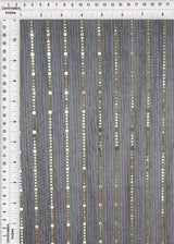 Metallic Pleated Knit Fabric Black