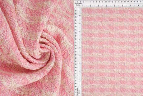 Boucle Knit Checkered Fabric