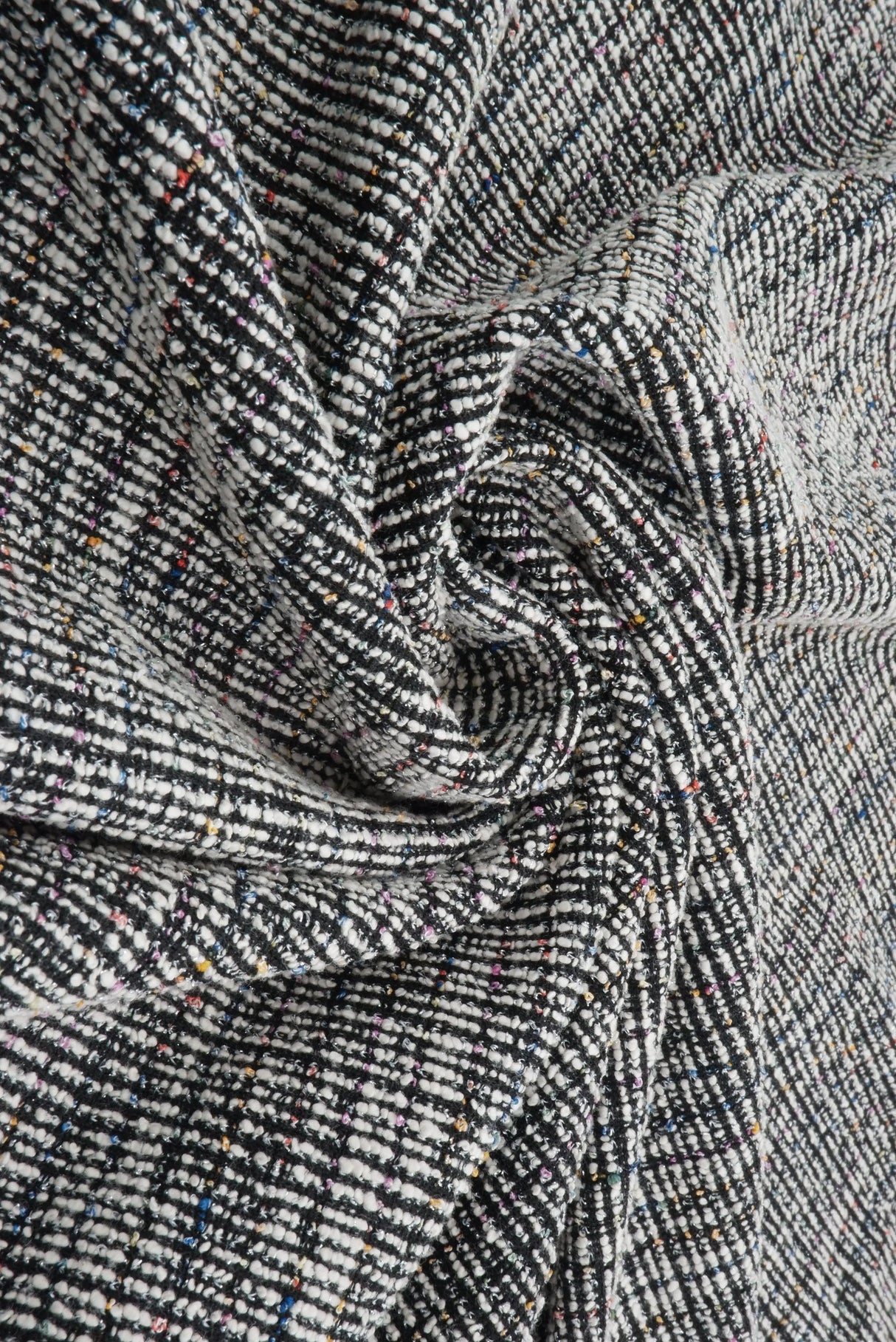 1 Yard Polyester Cotton Rayon Spandex 320 GSM Knit Boucle Multi Lurex Fabric 62" Width