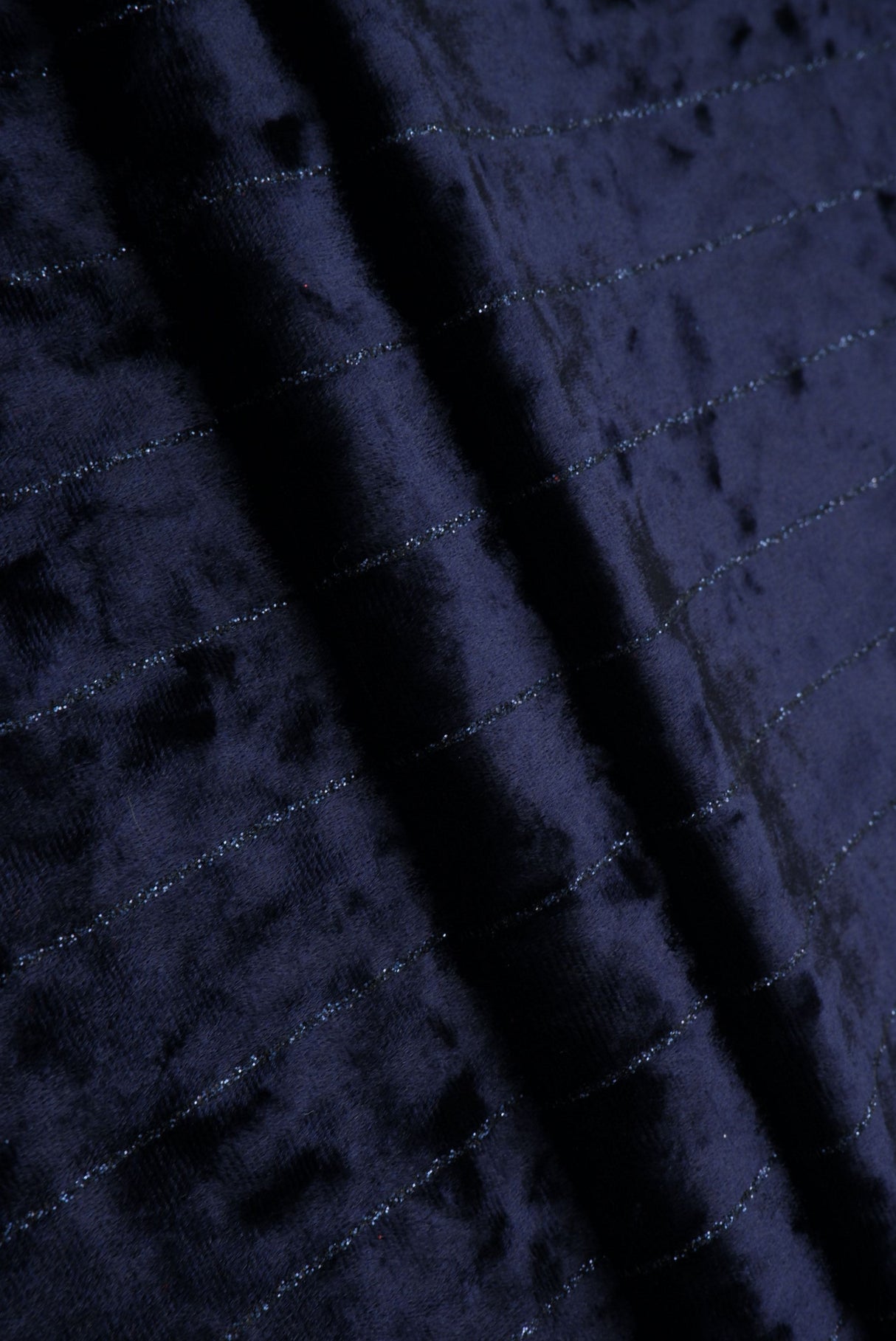Velvet Glitter Stripe Knit Fabric