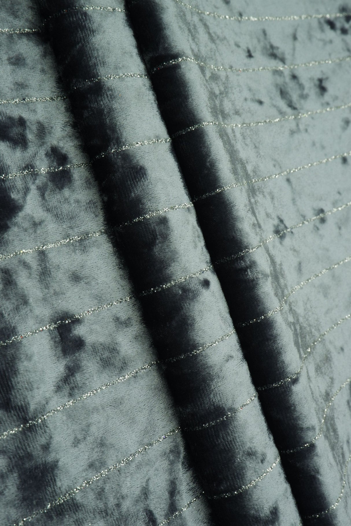 Velvet Glitter Stripe Knit Fabric