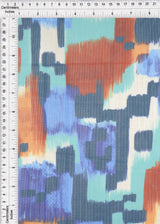 1 Yard Digital Abstract Mesh Knit Fabric, 54? Wide Polyester Spandex Blend