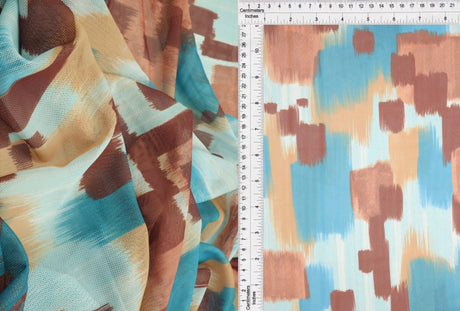 1 Yard Digital Abstract Mesh Knit Fabric, 54? Wide Polyester Spandex Blend