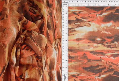 1 Yard Digital Abstract Mesh Knit Fabric, 54? Wide Polyester Spandex Blend