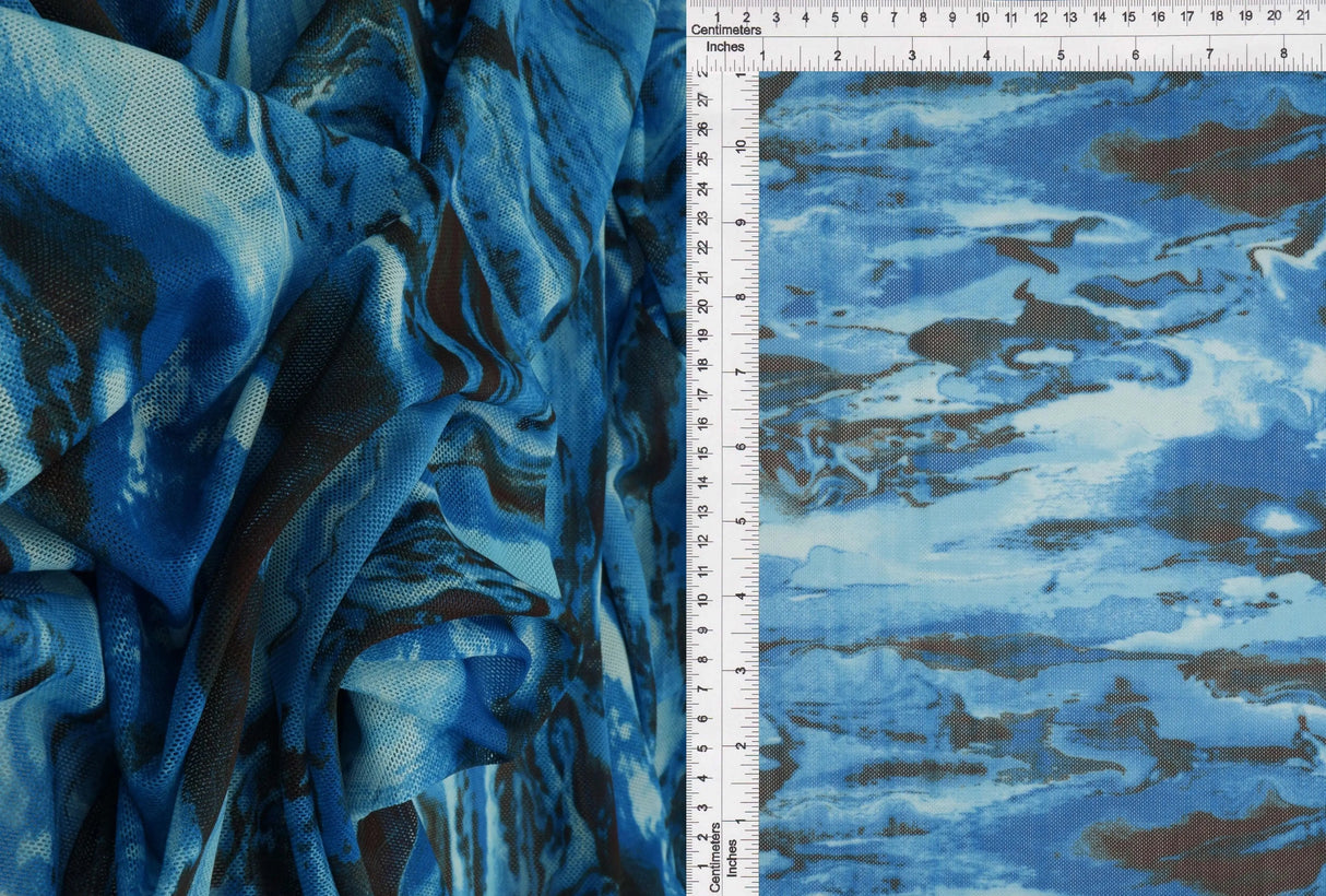 1 Yard Digital Abstract Mesh Knit Fabric, 54? Wide Polyester Spandex Blend