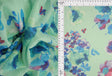 Floral Digital Mesh Fabric Blue Violet