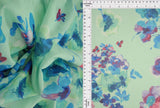 Floral Digital Mesh Fabric Blue Violet