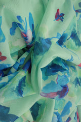 1 Yard Digital Floral Mesh Knit Fabric, 54? Wide Polyester Spandex Blend