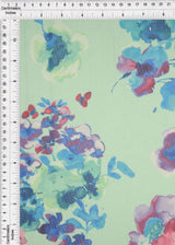 1 Yard Digital Floral Mesh Knit Fabric, 54? Wide Polyester Spandex Blend