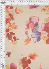 Floral Digital Mesh Fabric Blue Violet