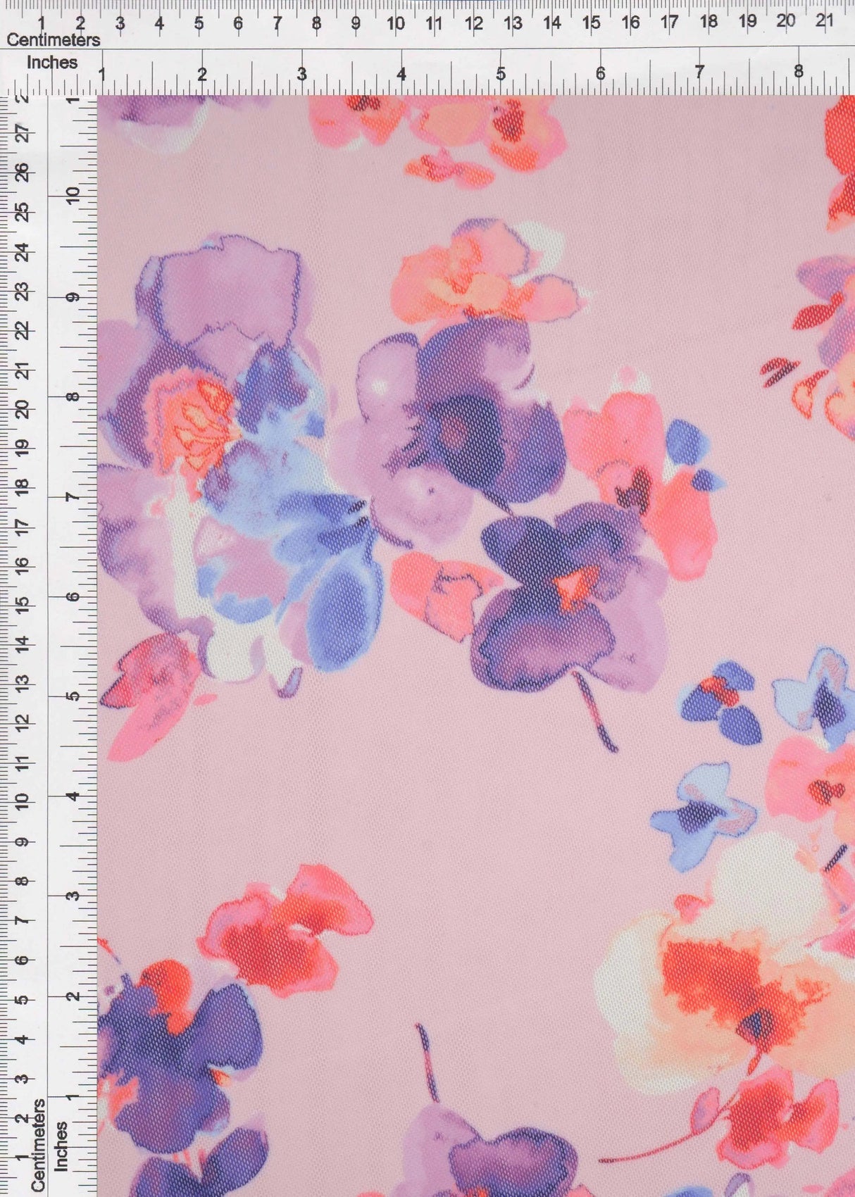 1 Yard Digital Floral Mesh Knit Fabric, 54? Wide Polyester Spandex Blend