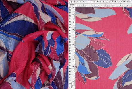 1 Yard Digital Floral Mesh Knit Fabric, 54? Wide Polyester Spandex Blend