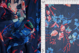 1 Yard Digital Floral Mesh Knit Fabric, 54? Wide Polyester Spandex Blend
