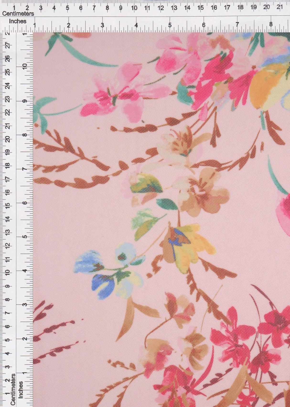 1 Yard Digital Floral Mesh Knit Fabric, 54? Wide Polyester Spandex Blend