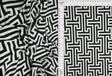 Geometric DTY Stretch Knit Fabric Black White