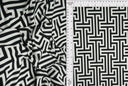 Geometric DTY Stretch Knit Fabric Black White