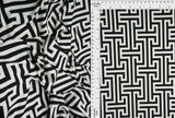 Geometric DTY Stretch Knit Fabric Black White