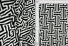 Geometric DTY Stretch Knit Fabric Black White