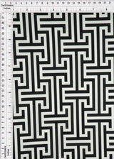 Geometric DTY Stretch Knit Fabric Black White