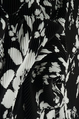 Floral Pleated Interlock Knit Fabric