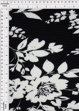 Floral Pleated Interlock Knit Fabric
