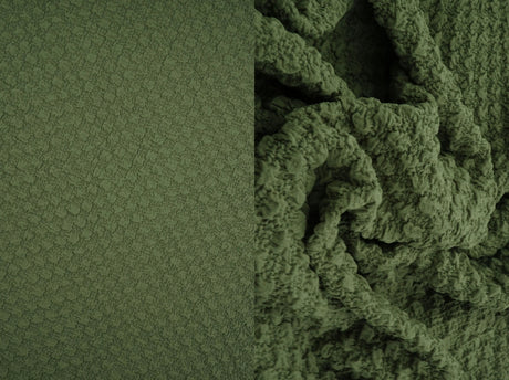 1 Yard Textured Cauliflower Jacquard Knit Fabric 59/60 Inch Wide Ultra Plush Heavyweight Material for Cozy Loungewear & Upholstery