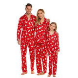 Christmas Loungewear Red Long Sleeve Tops And Pants Pajama Set