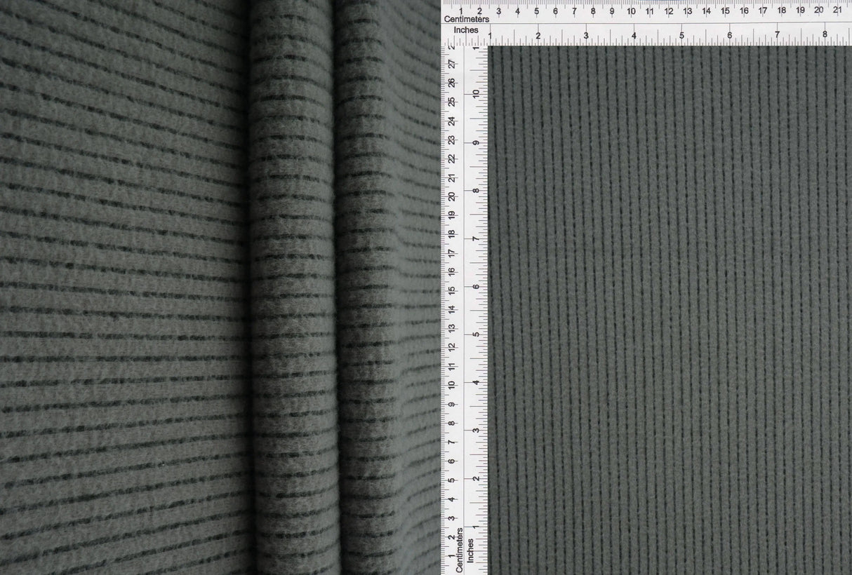 1 Yard Brushed Rib Knit Fabric with Black Backing, 58/60? Wide Polyester Spandex Blend