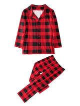 Christmas Checked Print Pajamas Sets Dress Shirt Trousers