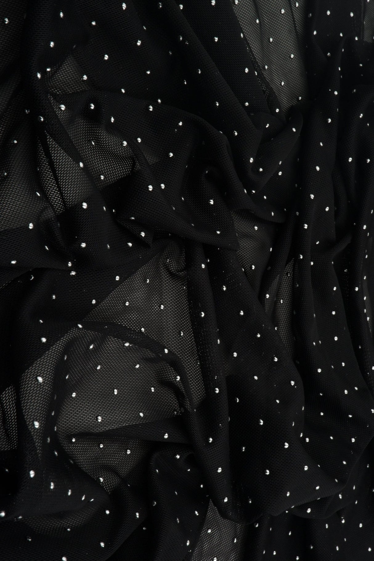 Foil Dot Stretch Mesh Fabric