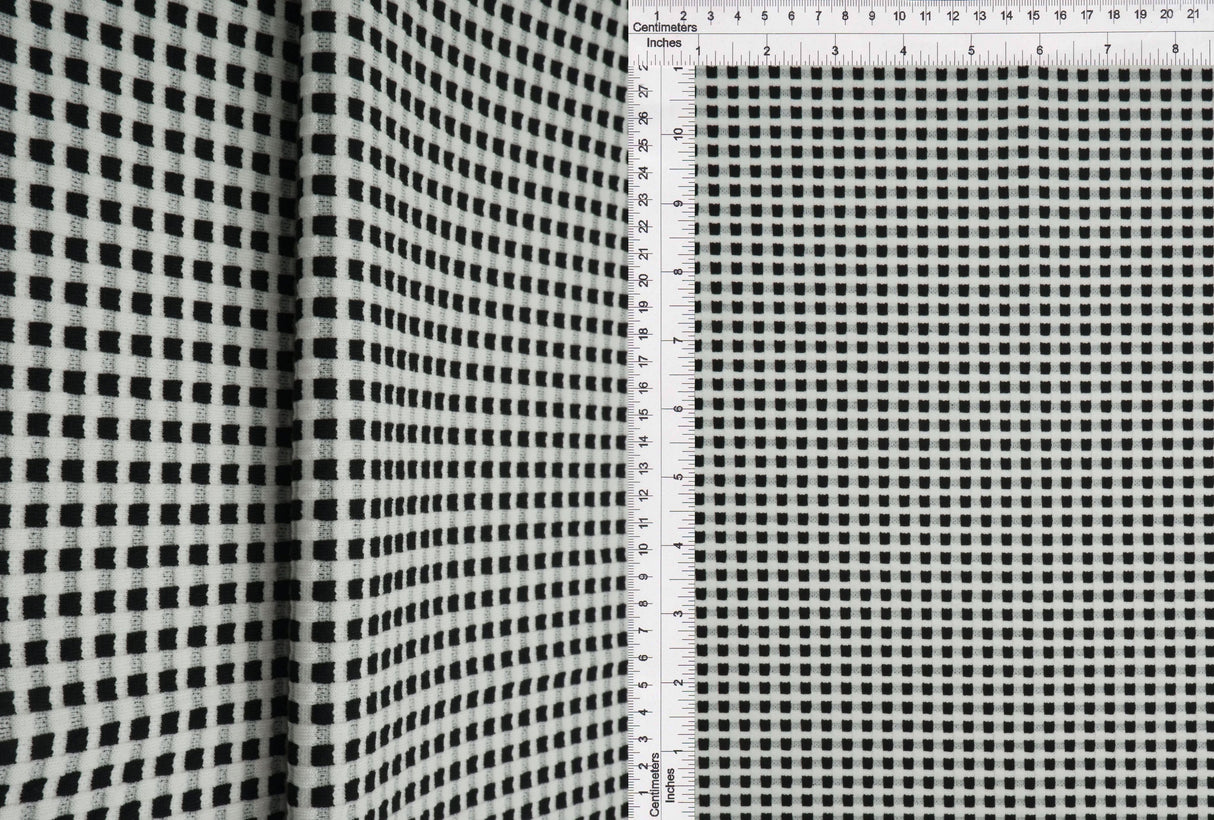 Checkered Jacquard Liverpool Knit Fabric