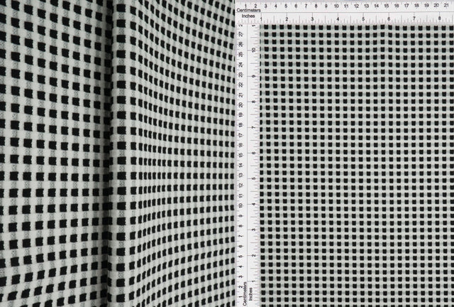Checkered Jacquard Liverpool Knit Fabric