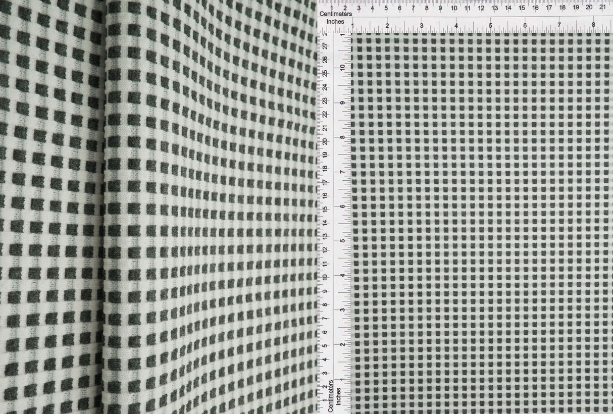 Checkered Jacquard Liverpool Knit Fabric