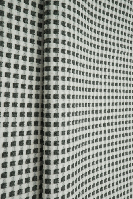1 Yard Checkered Jacquard YD Fabric Stretch Polyester Rayon Spandex 60/62 Inches Wide