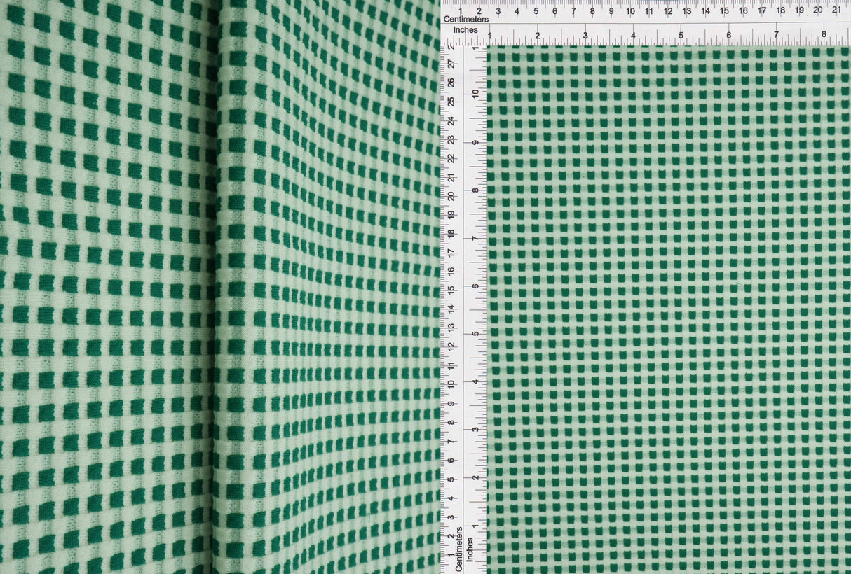 Checkered Jacquard Liverpool Knit Fabric