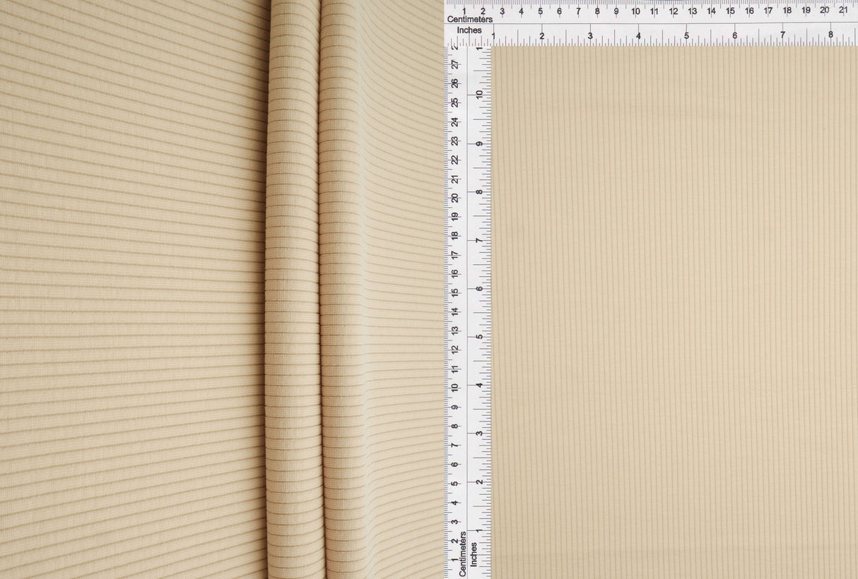Cupro Modal Double Knit Beige Rib