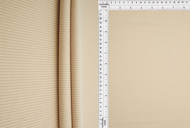 Cupro Modal Double Knit Beige Rib