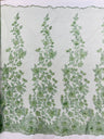 Princess 3D Floral Lace Polyester Fabric - Beaded Mesh Lace, 50" Width (1 Yard)