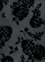 Floral Flocked Mesh Stretch Fabric