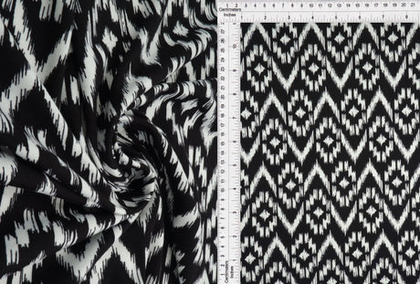 1 Yard Tribal Boho Print Fabric DTY Brushed Knit 58/60" Wide Soft Stretch Material
