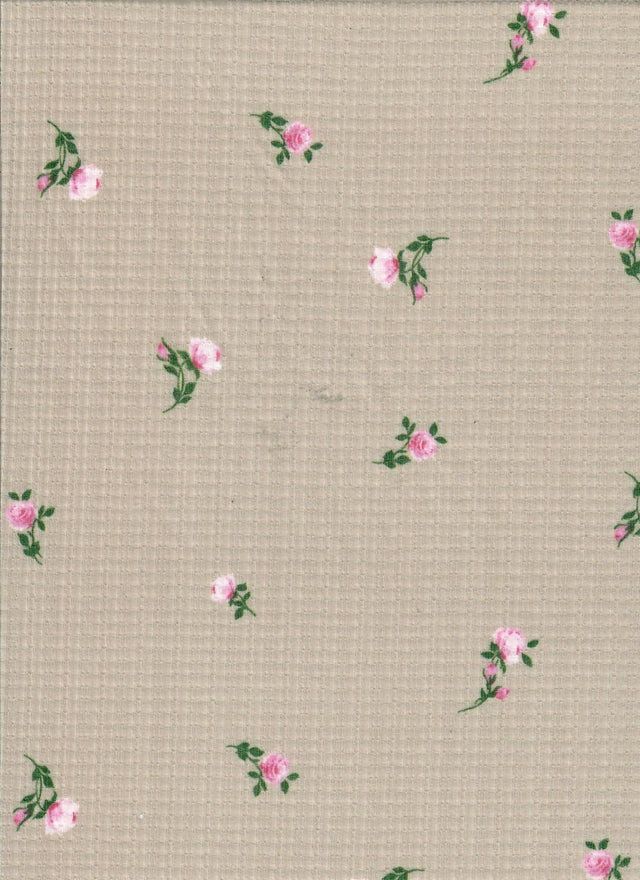 Pointelle Rib Knit Ditsy Daisy Floral
