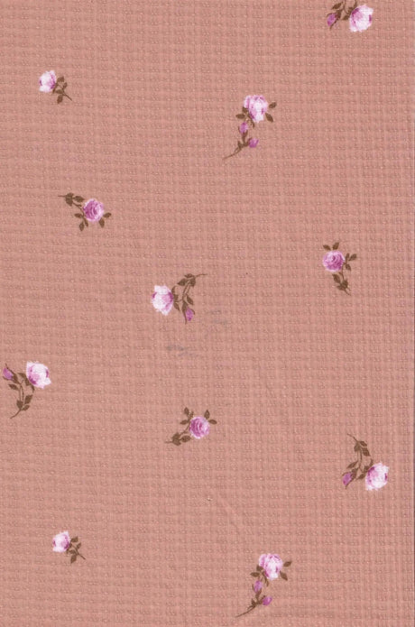 1 Yard Pointelle Ditsy Rib Knit Fabric, 58/60? Wide Polyester Rayon Spandex Blend