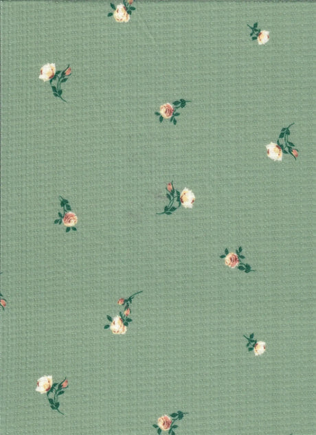 1 Yard Pointelle Ditsy Rib Knit Fabric, 58/60? Wide Polyester Rayon Spandex Blend