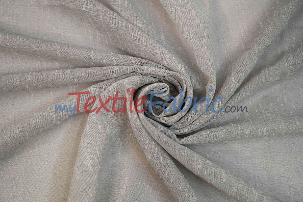 Swiss Sheer Sheer Polyester Fabric - Linen-Look Sheer Drapery, 130" Wide, White (1 Yard)