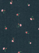 1 Yard Pointelle Ditsy Rib Knit Fabric, 58/60'' Wide Polyester Rayon Spandex Blend