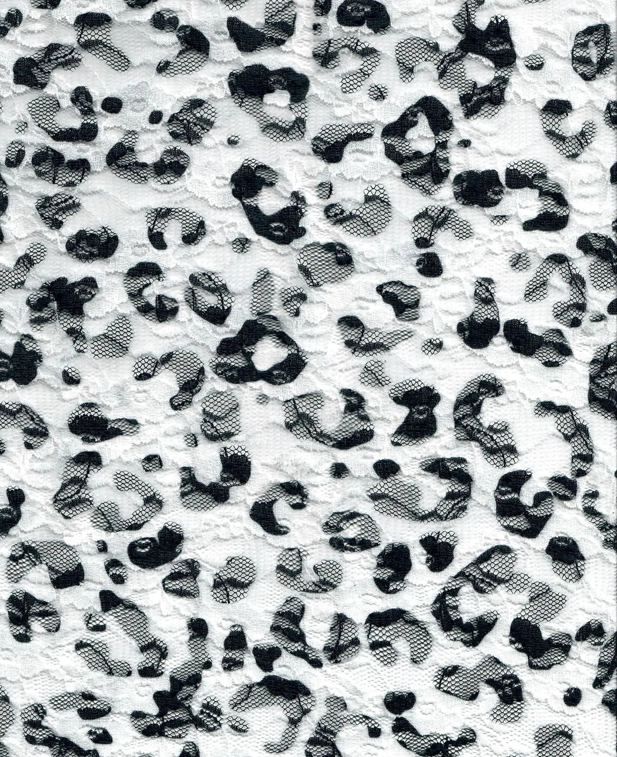 Leopard Lace Print Fabric 92 Polyester 8 Spandex Stretch Lightweight 56/58 Inches Wide